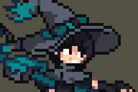 An OC that is a witch with a militaristic design